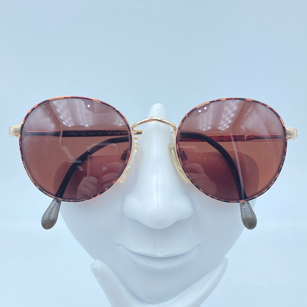 Vintage Lens Crafters Brown Gold Oval Sunglasses